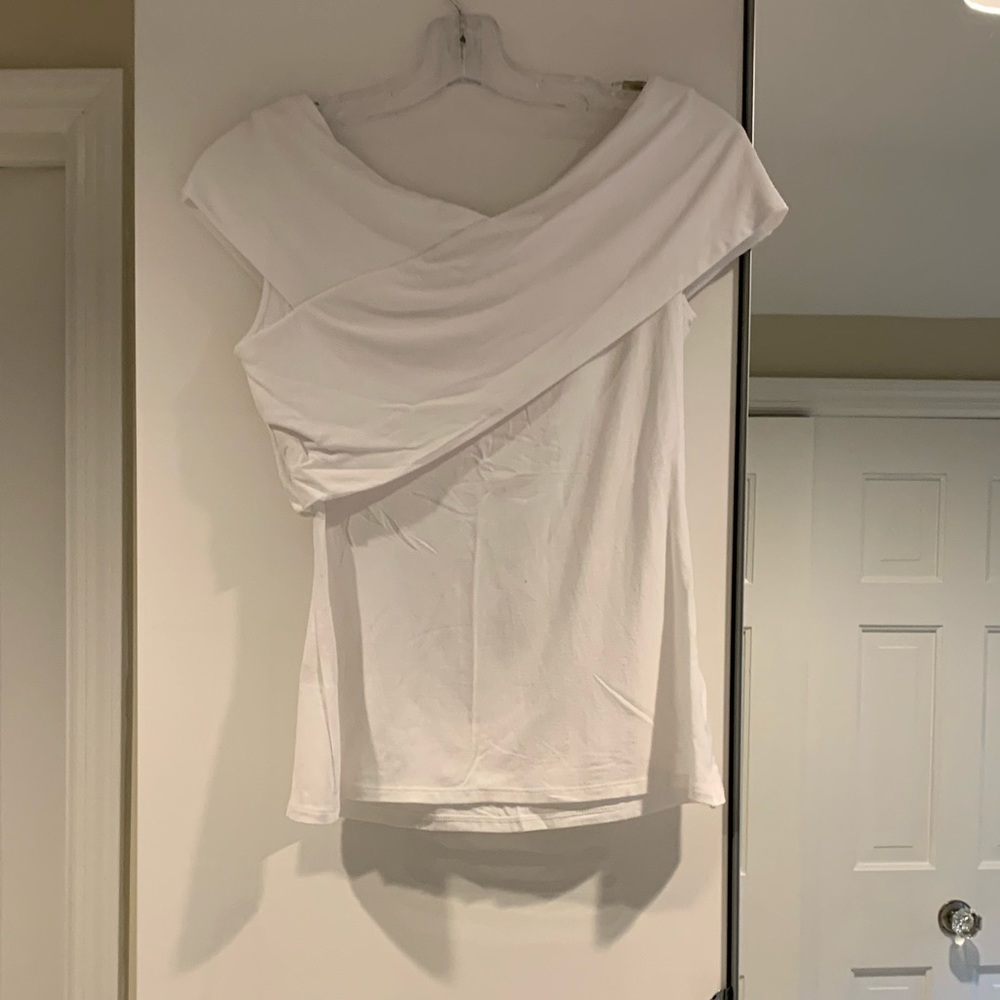 Theory crisscross white tee Size M